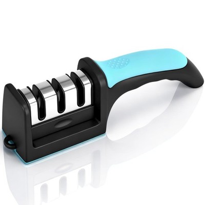 3-Stage Kitchen Knife Sharpener Repair, Restore and Polish with Ergonomic Grip