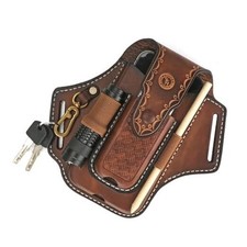 Tourbon Leather Cell Phone Holster Pouch Case Tool Multitool Sheath Brown