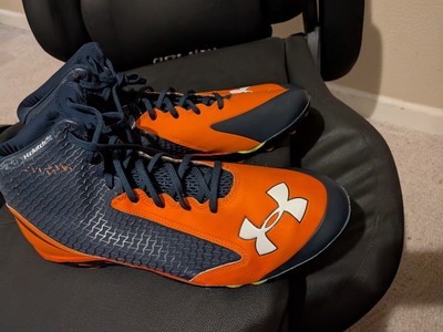 Under Armour Nitro Clutch Fit Shoes Cleats, Blue Orange Sz 14, NEW