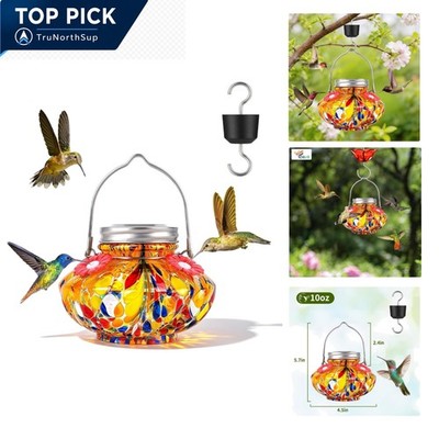 Hummingbird Feeder 11oz Glass Mason Jar With 4 Flower Ports Outdoor Leak Proo...