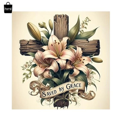Elegant 5D Cross Diamond Painting DIY Kit with Lily Flowers   Stress Relief Art