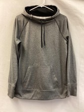 Danskin Now Hoodie Womens Large Gray Dri-More Fleece Pullover Kangaroo Pocket