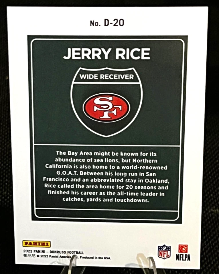 Panini Donruss 2023 - ¡Centro! Jerry Rice #D-20 49ers San Francisco SSP Foto 2 de 2