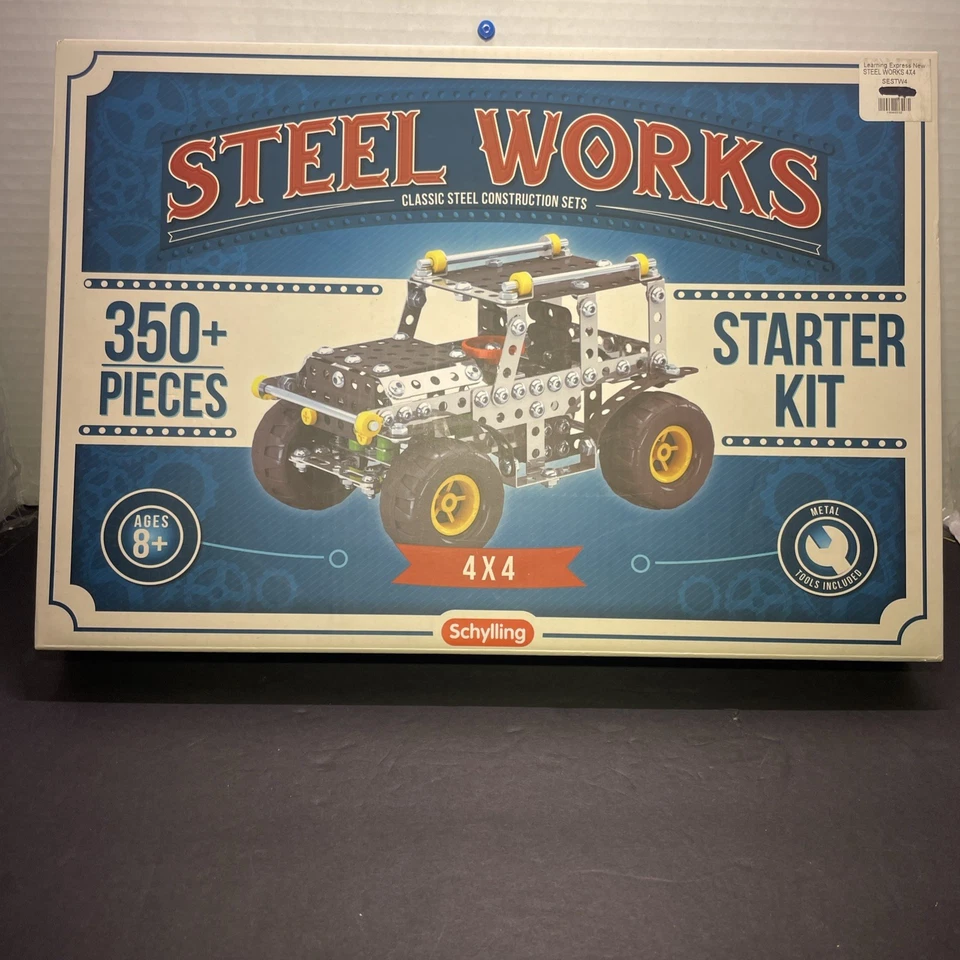 Schylling Steel Works Classic Steel Construction 4 x 4 Starter Set 350 Pieces - Image 2 of 4