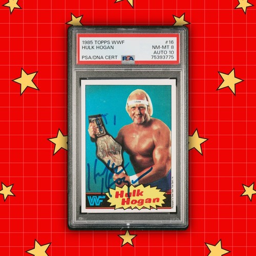 1985 Topps WWF #16 Hulk Hogan Rookie PSA 8 PSA/DNA Auto 10 Signed HOF