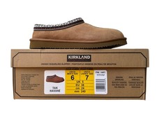 Kirkland Signature Genuine Shearling Slippers Tan Havane Men's 6 Women's 7 NIB