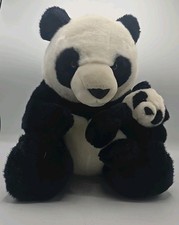 Gund 16" Black White Panda Bear with Baby Plush Stuffed Animal Toy - 31033