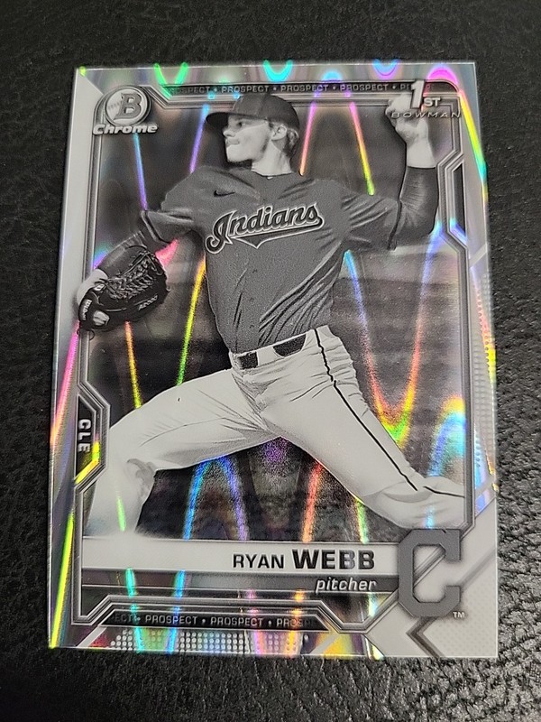 2021 Bowman Draft Chrome Ryan Webb #BDC-57 Black White RayWave Refractor (RC)