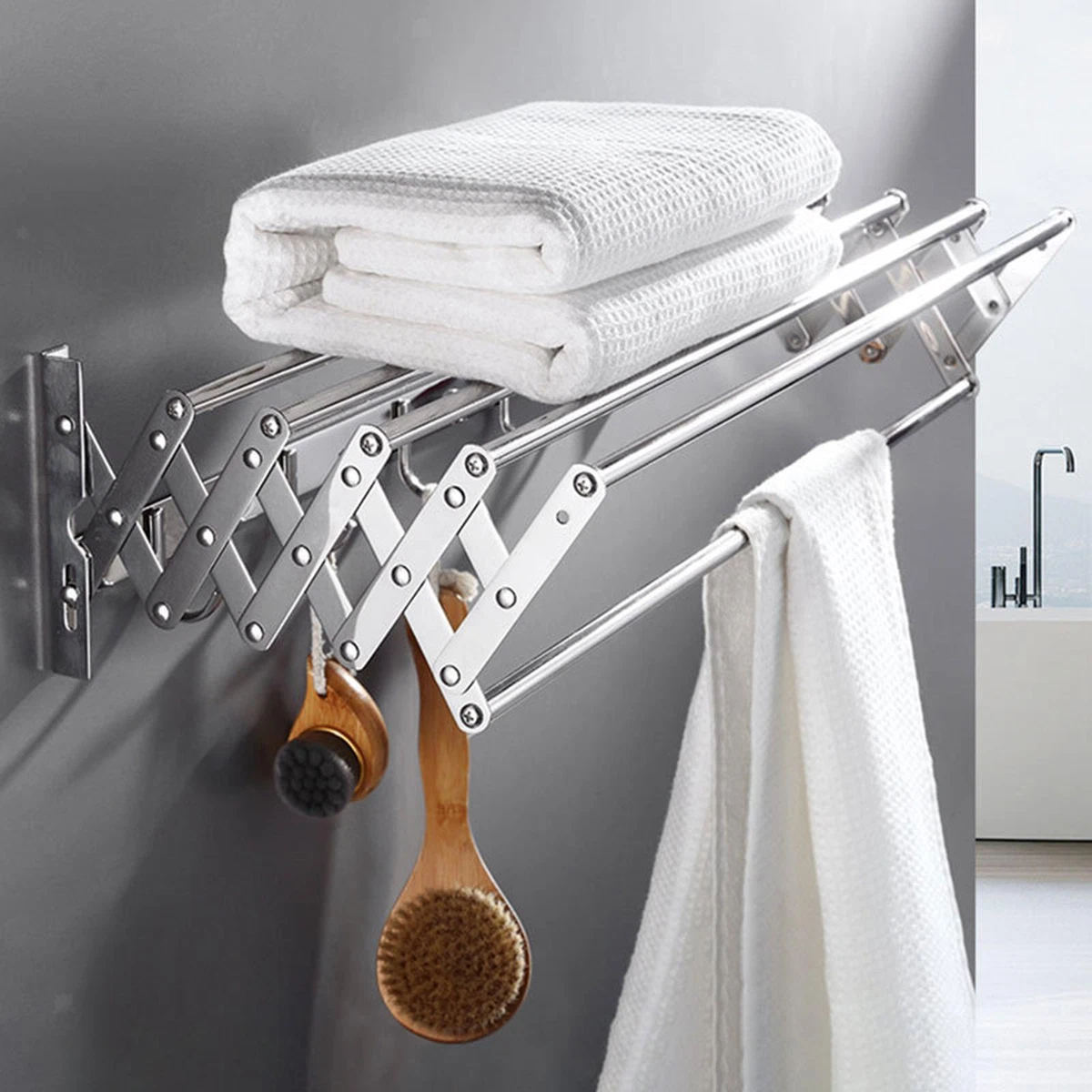 Retractable Towel Rack Bathroom Towel Bar for Balcony Hanging