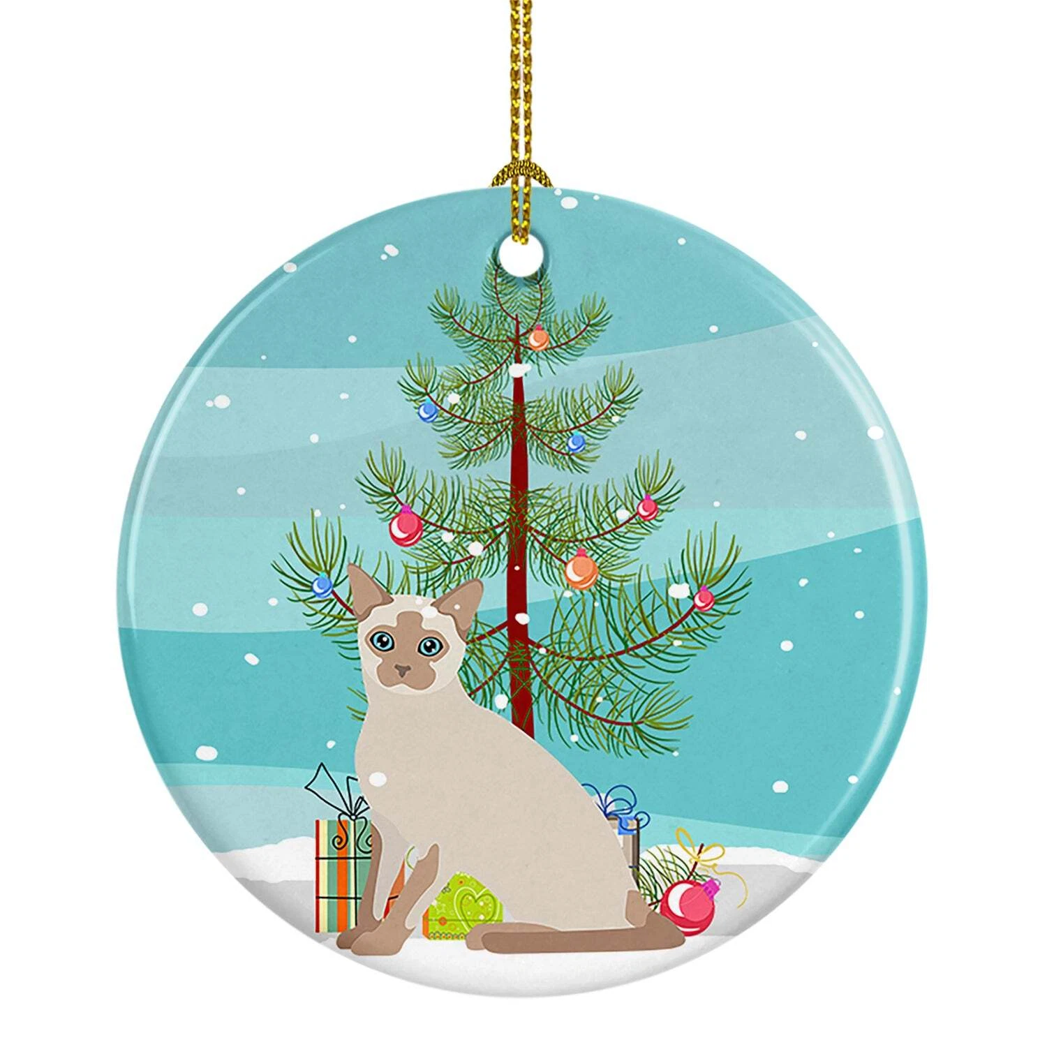 Tonkinese Cat Merry Christmas Ceramic Ornament CK4805CO1-S