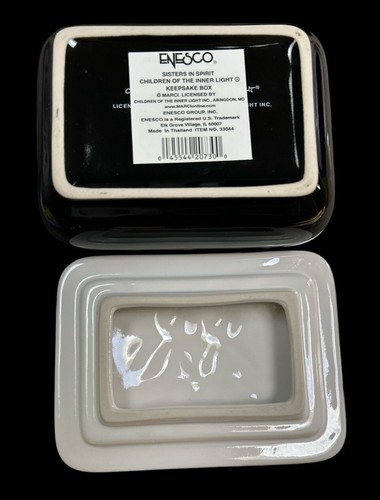 “Sisters In Spirit” Ceramic Trinket Keepsake Box w Lid 4.5” Best Friend Gift - Picture 7 of 10