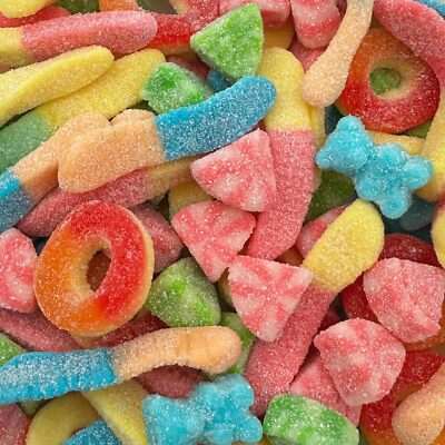 Gummy Candy Mix - Peach Rings, Watermelon Slices, Worms, Bears - 2-Pound Bag