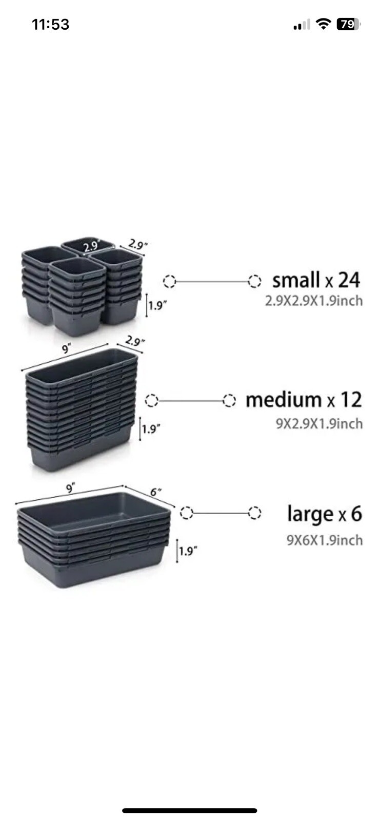 KeFanta 22 Pack Desk Drawer Organizers,Interlocking Junk  Assorted Colors 