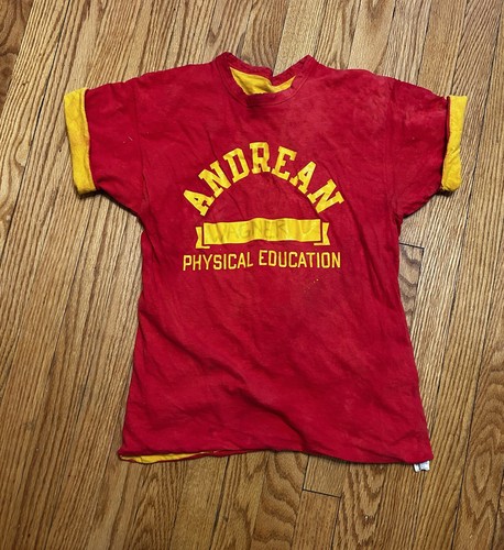 Vintage 60s Andrean Physical Education T Shirt L 2 Ply