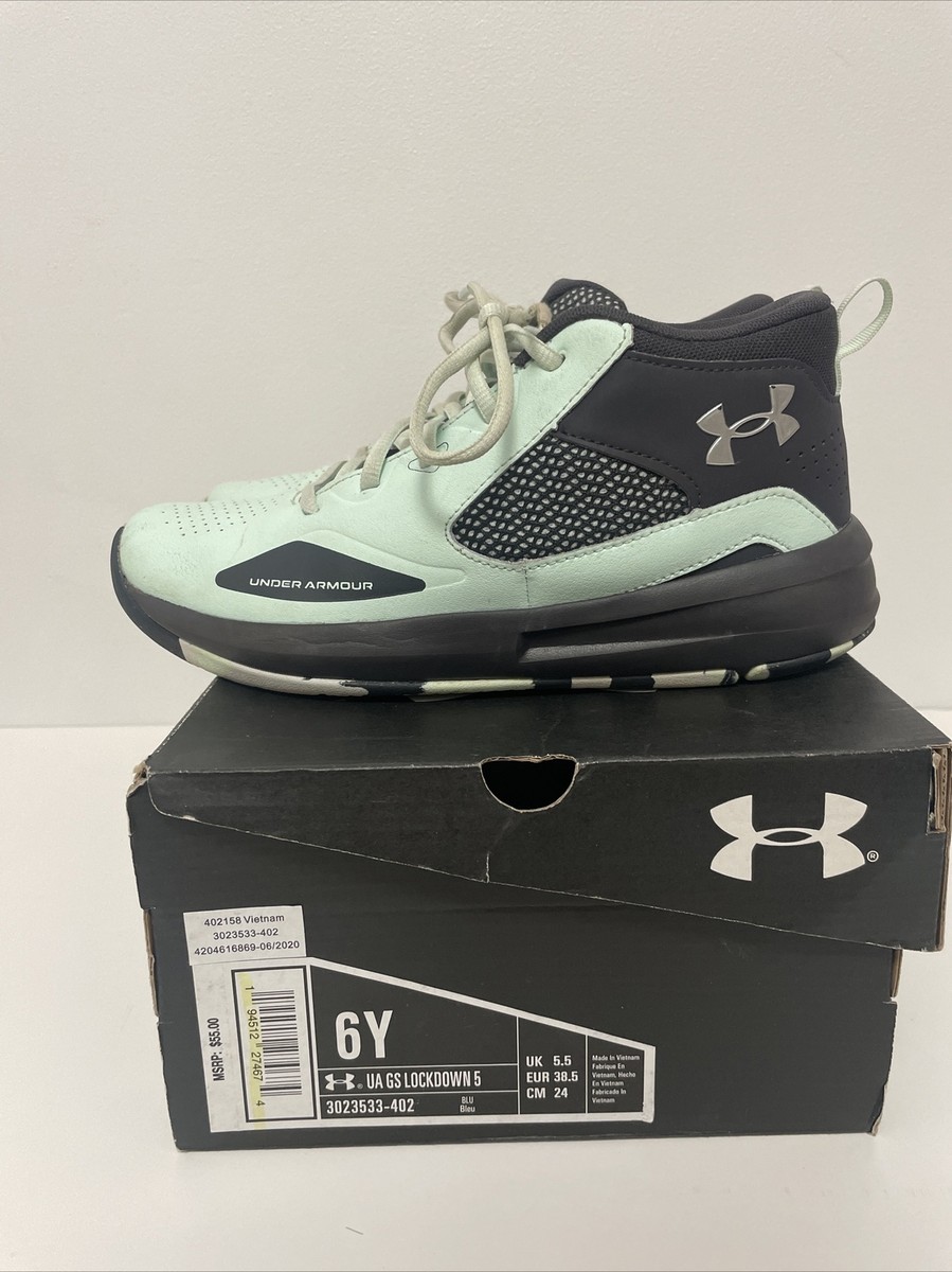 Under Armour UA GS Lockdown Youth Basketball Sneaker Shoes Mint