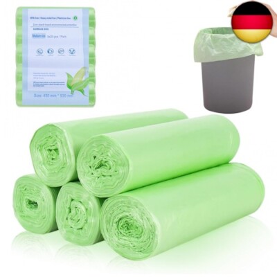 Bio Müllbeutel, 5 Rollen 100 Stück Müllbeutel, 10L Biomüllbeutel Kompostierbare 