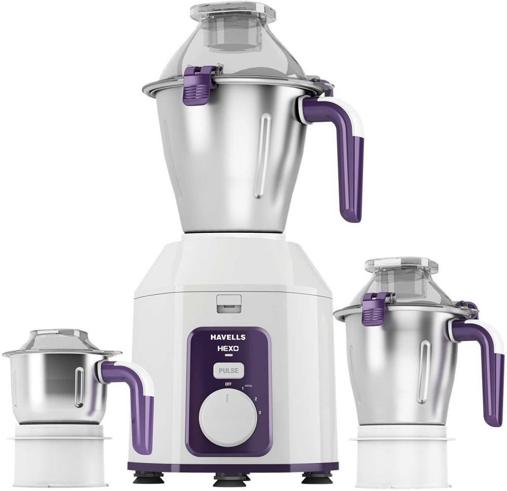 HAVELLS GHFMGDIV100 Hexo 1000 W Mixer Grinder (3 Jars, Multicolor