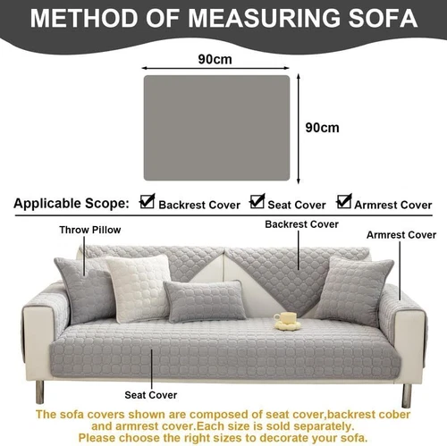 Verdicker Sofabezug Plüsch Sofakissen Karo rutschfest Sofabezug Sofa Handtuch USA - Bild 31 von 46