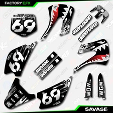 Gray Savage Racing Graphics Kit fits Kx100 05-13 Plates Kx 100 2005-2013