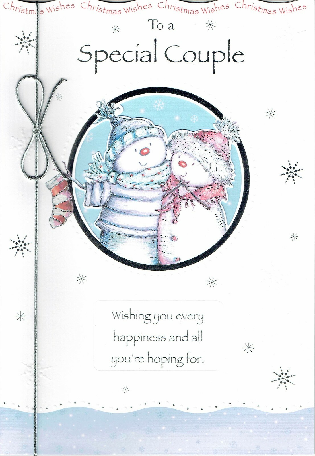 SPECIAL COUPLE CHRISTMAS CARD - Quality LARGE CHRISTMAS CARD Snow couple Design