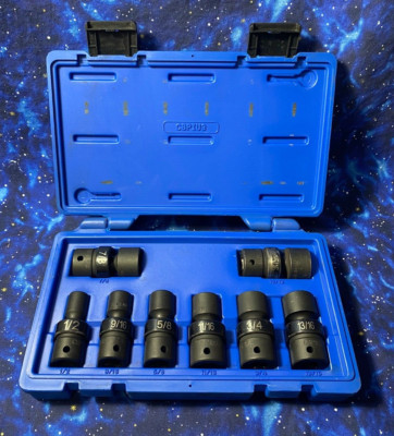 CORNWELL TOOLS CBPIU3 Blue Power 8 pc SAE UNIVERSAL IMPACT SOCKET SET