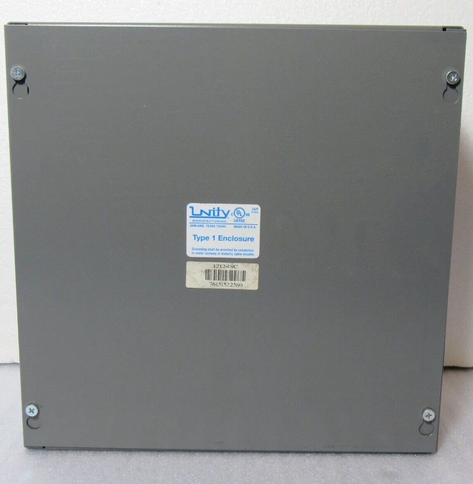 Unity Type 1 Enclosure 12124SC NEMA 1, Screw Cover, 12" x 12" x 4", Gray [CTOKC] - Image 4 of 4