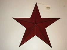 12" Metal Burgundy Barn Star Primitive Rustic Country Farmhouse Wall Decor