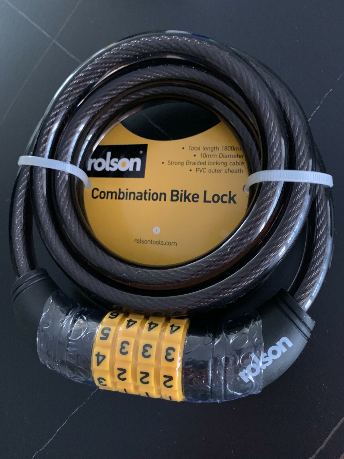 Rolson Combination Bike Lock 10 X 