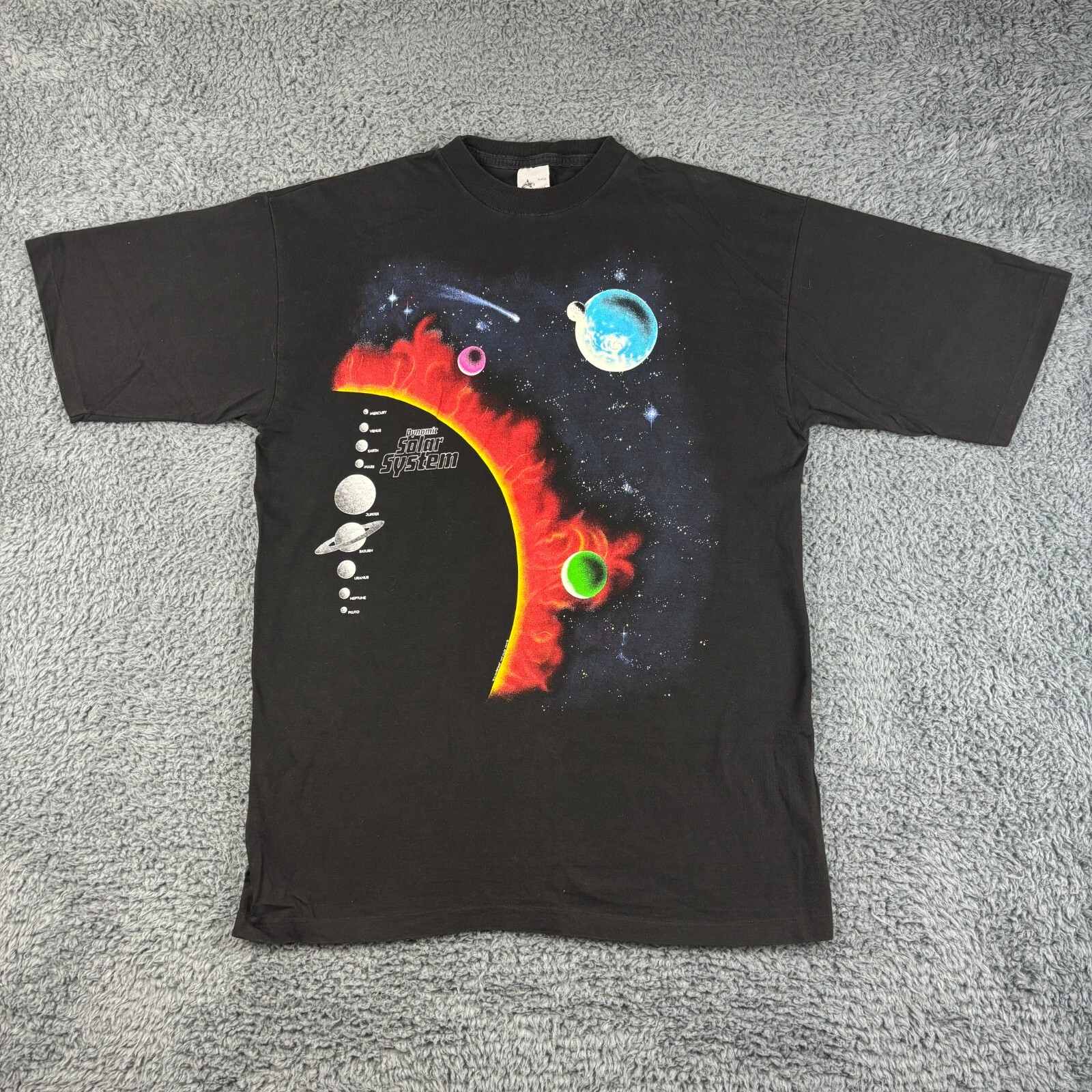 Vintage 90s Solar System Graphic Tee Men XL Harlequin Deadstock Single Stitch