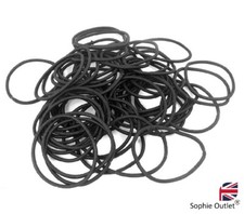 Snag Free Black THIN ELASTIC HAIR BANDS Bobbles Band School Ponytail Elastics UK