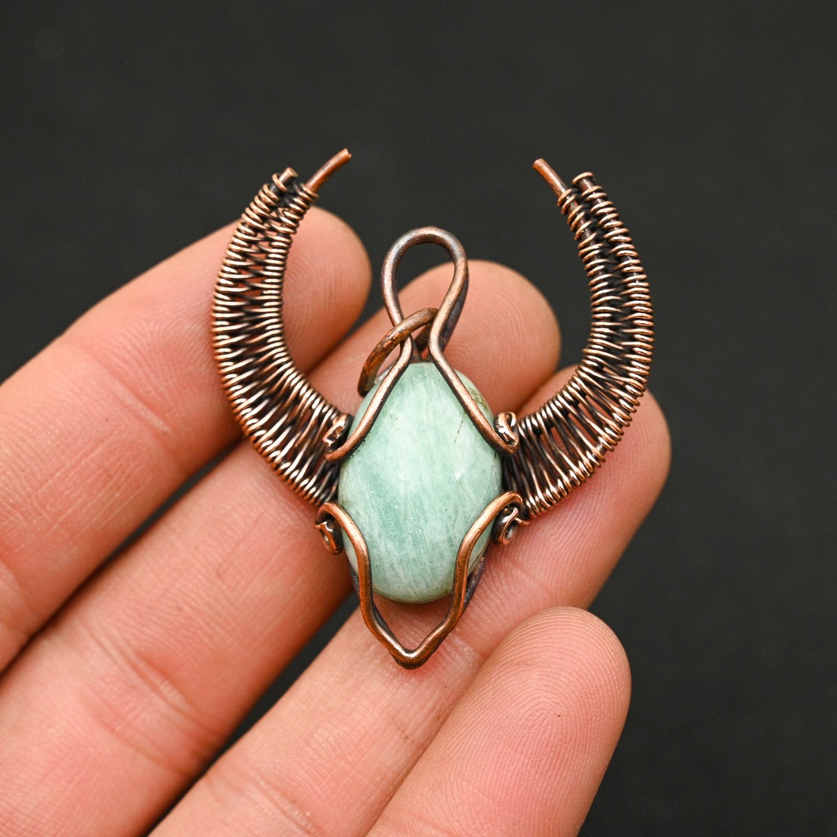 Aquamarine Gemstone Copper Wire Wrap Handmade Jewelry Best Gift For  Girlfriend