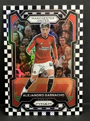 2023-24 Panini Prizm EPL Alejandro Garnacho Black & White Checker 