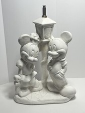 Vintage Pottery Mickey Minnie Mouse Lamp Base Ready To Paint