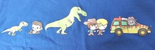 Jurassic Park XL Women's T-Shirt Blue T-Rex Velociraptor Dinosaur Jeff Goldblum
