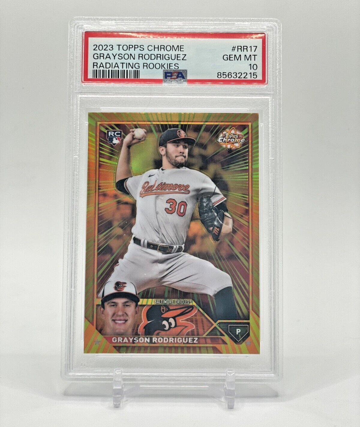 Grayson Rodriguez - 2023 Topps Chrome Radiating Rookies RC SP PSA 10 - Baltimore