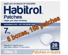 Habitrol 7mg Step 3 Nicotine Quit Smoking Patches. 6 Bulk Boxes of 28. Total 168
