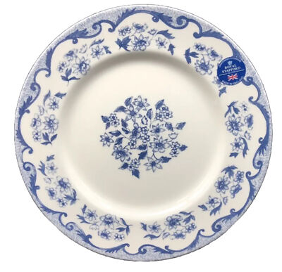 ROYAL STAFFORD FRENCH TOILE BLUE WHiTE FLORAL Dinner Plates Set