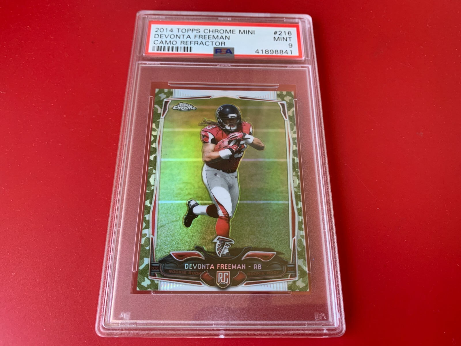 Devonta Freeman 2014 Topps Chrome Mini Camo Refractor Rookie Camo PSA 9