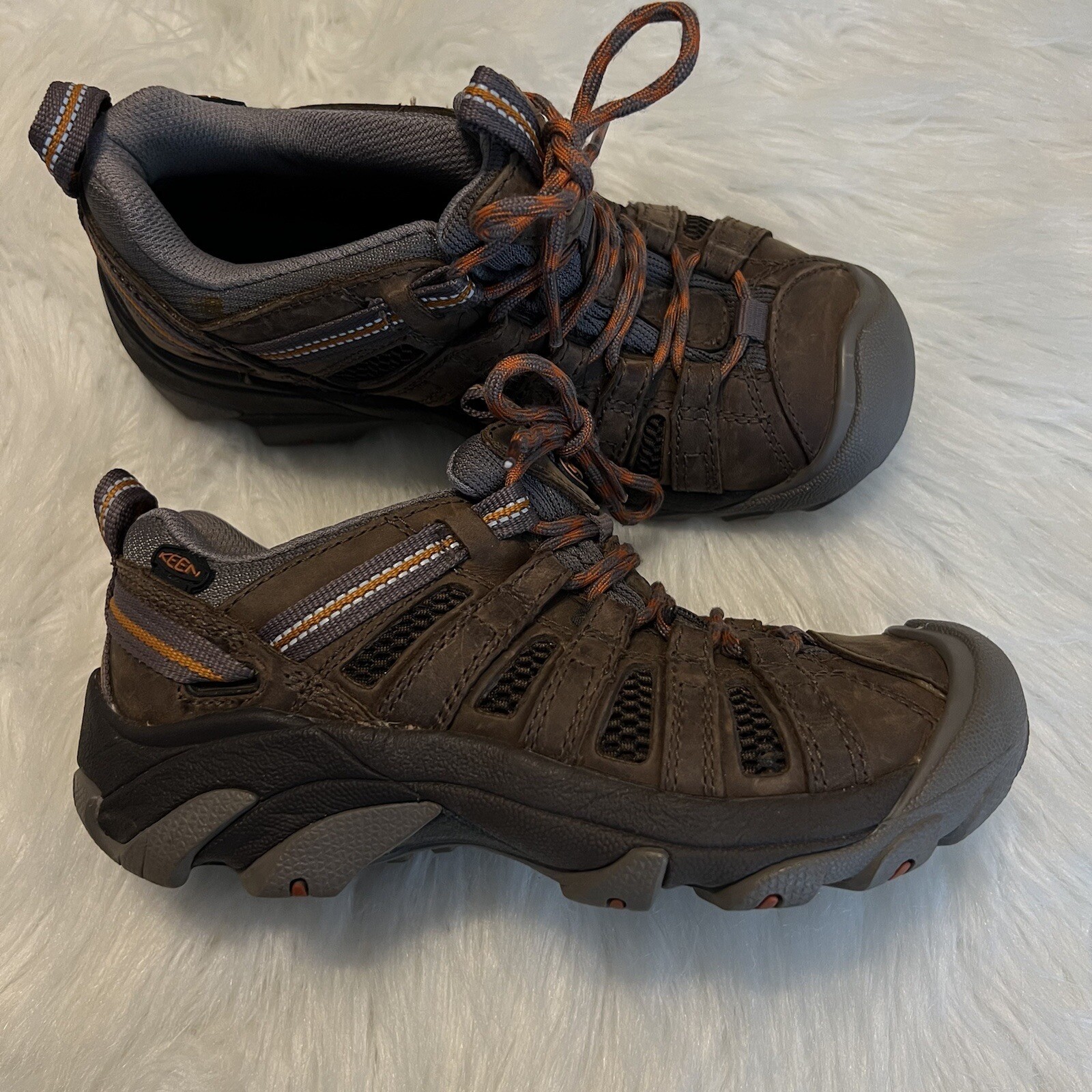 Scarpe da trail Keen Hiking Trail marroni in pelle stringate outdoor da donna taglia 5 US