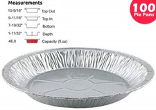 Handi-Foil 11" Aluminum Pie Pan Tin 1 11/32" Deep 100/PK - Extra Deep Pie Plates