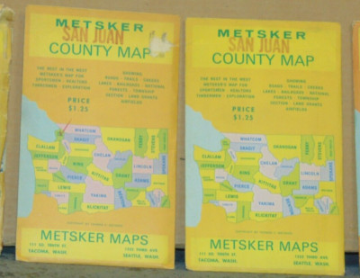 Early 1950's Metsker Map of San Juan County, Washington
