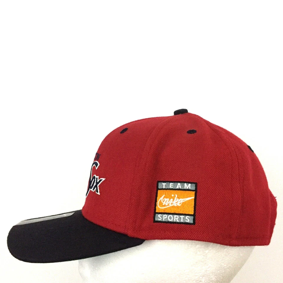 Nike Boston Red Sox Hat Spell Out Script Logo Snap Back Cooperstown Baseball Cap - Image 4 of 4