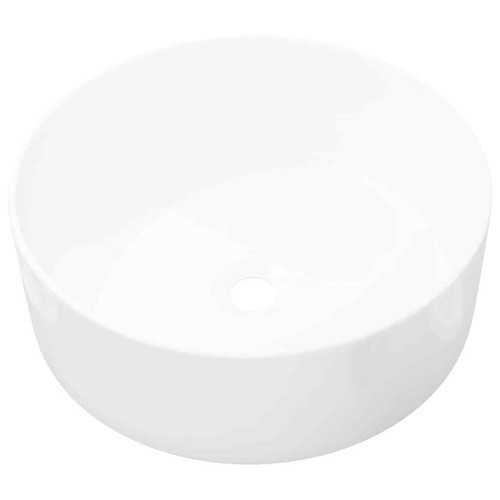 Bathroom Basin Ceramic Vanity Sink Round Hand Wash Bowl 40 x 15 cm White / Black - Picture 3 of 13