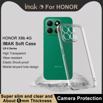 IMAK For Honor X8b, Shockproof Soft Clear Transparent TPU Slim Case Cover