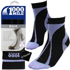 1000 Mile Womens Black Training Running Gym Workout Exercise Race Socks, 2 Sizes