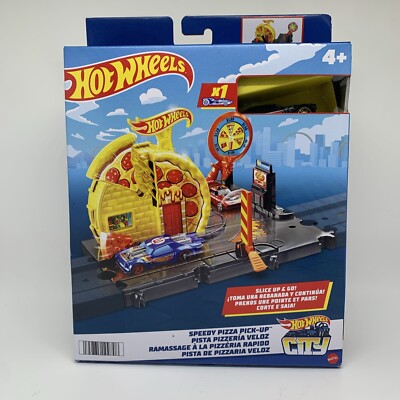 New Hot Wheels City Speedy Pizza Pick Up Play Set Includes One Car *2 Left* 