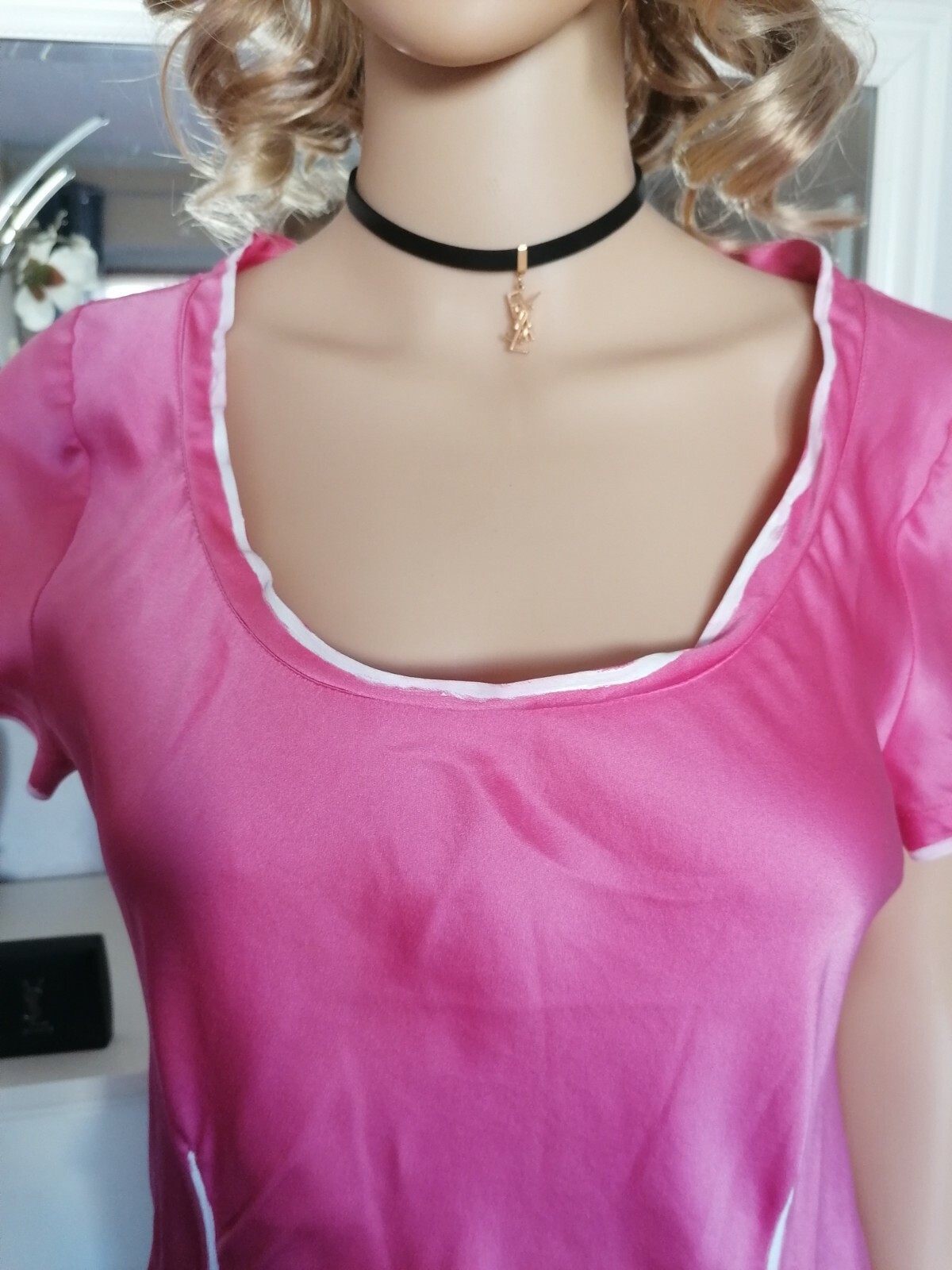 Camicia Yves Saint Laurent taglia L 100% seta rosa made in Iltay ottima come nuova