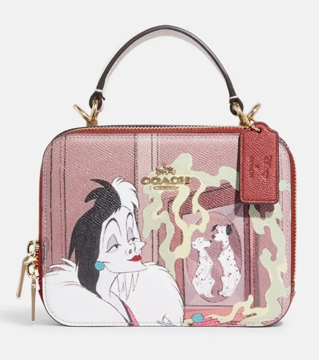 Coach Disney X Coach Box Crossbody Cruella Motif leather Red Apple