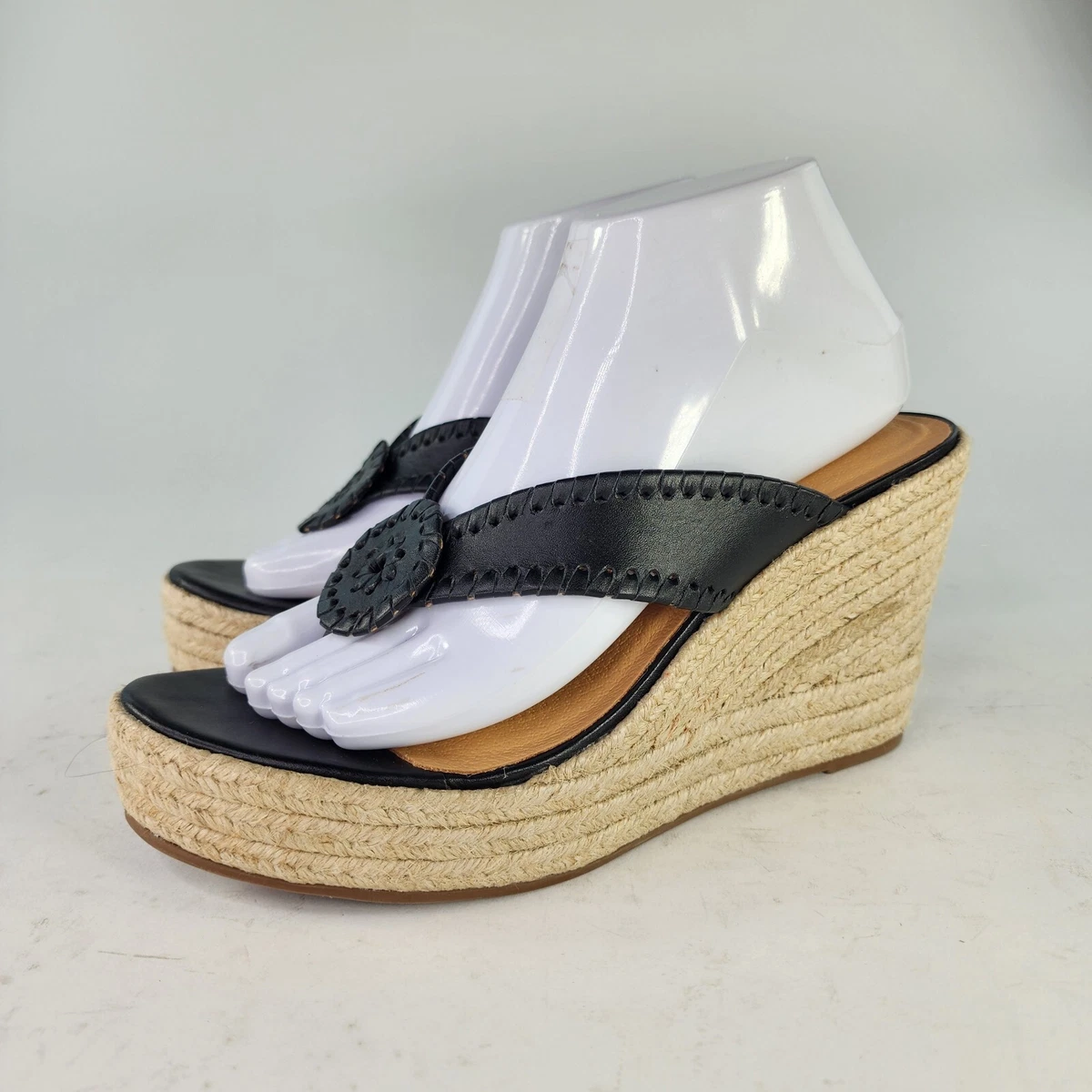 Jack Rogers Women s Marbella Jacks Wedge Sandals US 8.5 Black