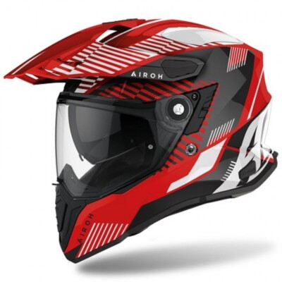 Airoh Commander Full Face Motorcycle Helmet Red Glossy Boost, Pinlock, Fiber